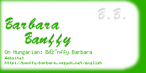 barbara banffy business card